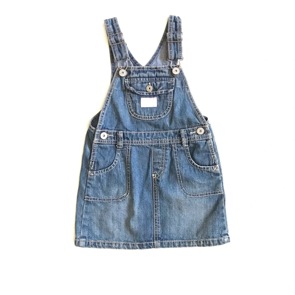 Oshkosh Girls Blue Denim Overall Dress 4T